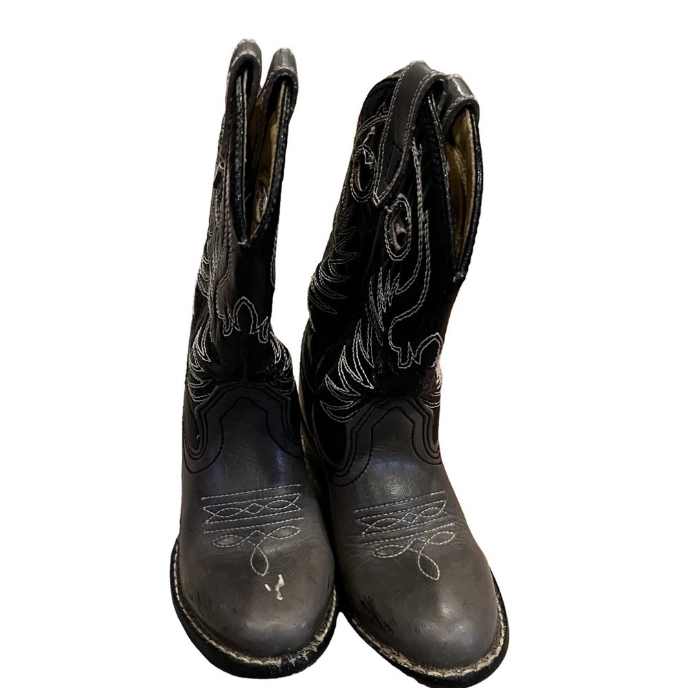 Kids leather cowboy boots
